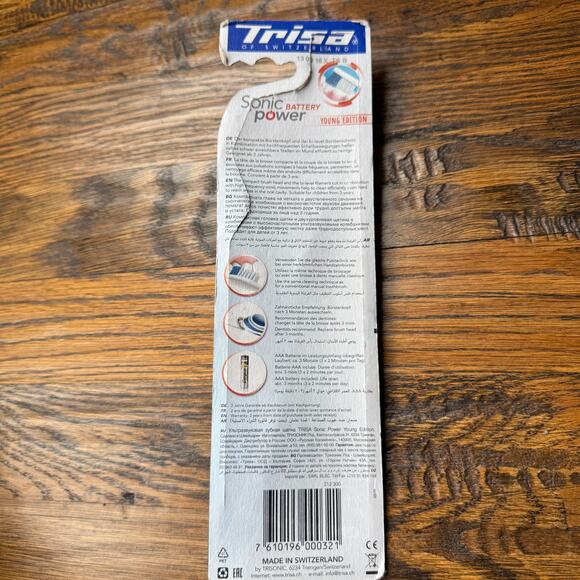 Trisa of Switzerland Sonic Battery Powered Toothbrush Young Edition New - Picture 2 of 4